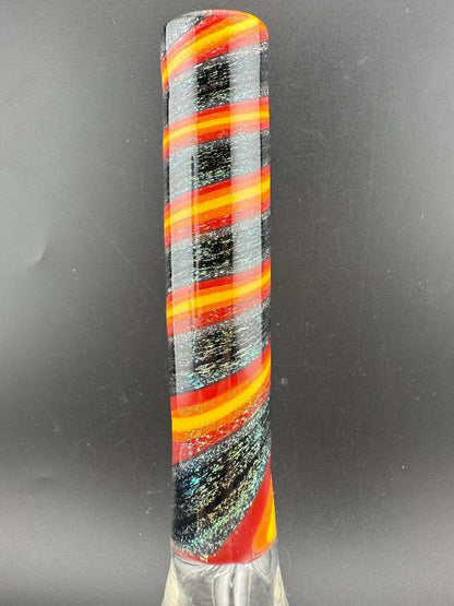 Filla John Glass Dichro Beaker 10mm 45° showcasing vibrant colors and craftsmanship in Spokane, WA.