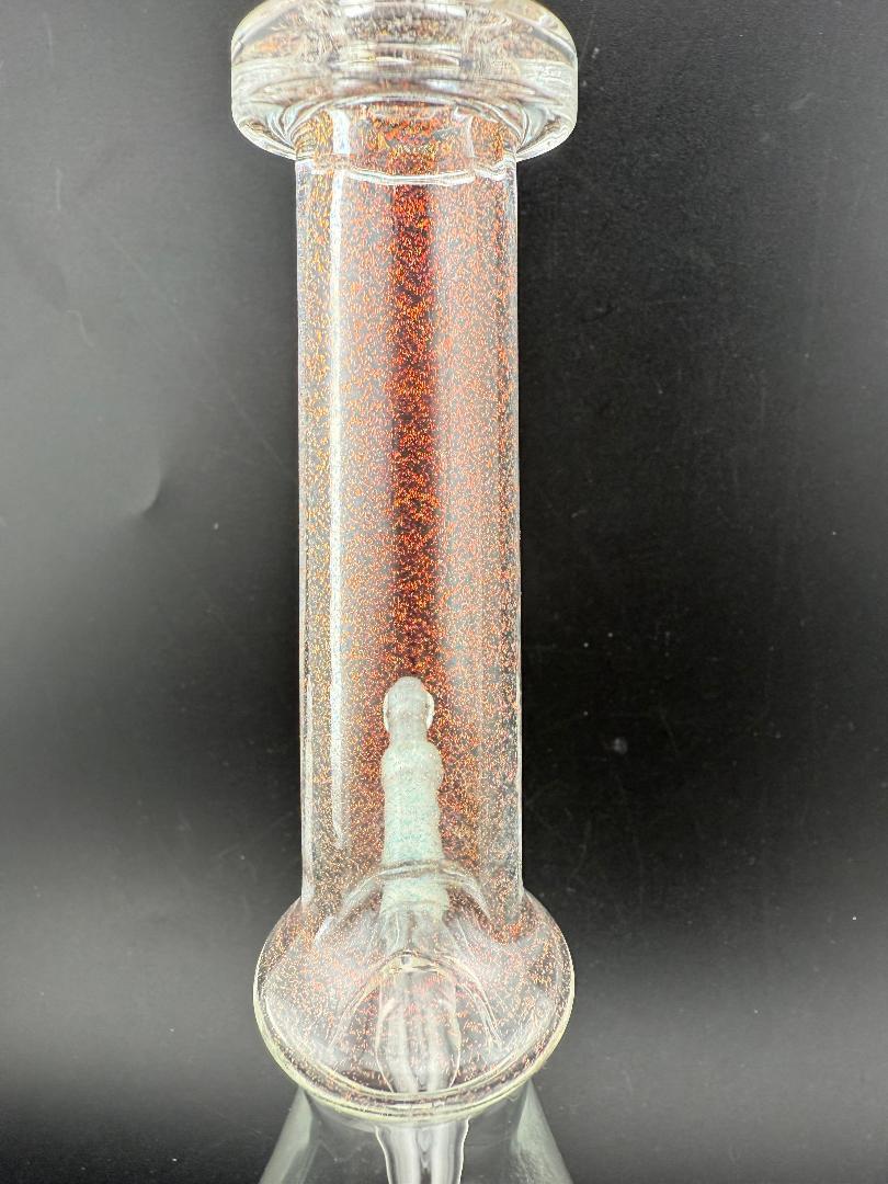 Filla John Glass Dichro Beaker 10mm 45° close-up showcasing the intricate detail and craftsmanship.