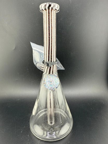 Filla John Glass Dichro Neck Beaker10mm 45° w/ Matching Cap showcasing a stunning design and craftsmanship.