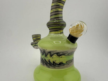 Filla John Glass Double Dose Bubblegum Rig w/ Matching Bubble Cap 10mm 90°