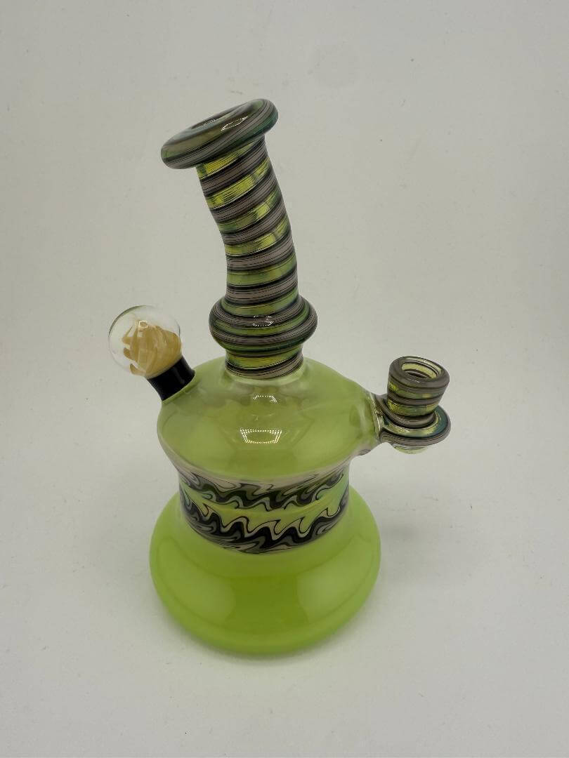 Filla John Glass Double Dose Bubblegum Rig w/ Matching Bubble Cap 10mm 90°