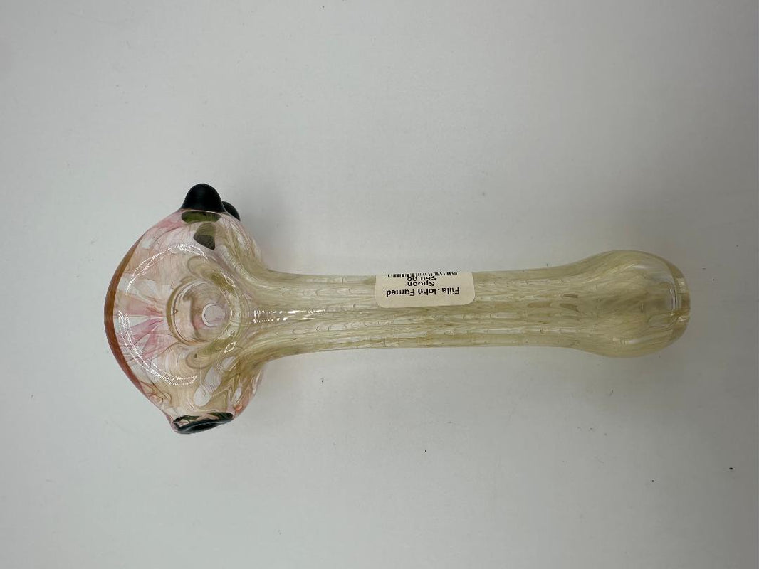 Filla John Glass Dry Pipe - Fumed w/ Colored Dots