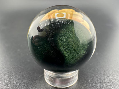 Filla John Glass Fumed Marble – Handcrafted 1 inch glass marble showcasing intricate design and fume work.
