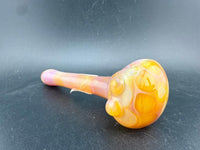 Filla John Glass Hand Pipe - Amber Honeycomb featuring a rich amber honeycomb design and compact shape.