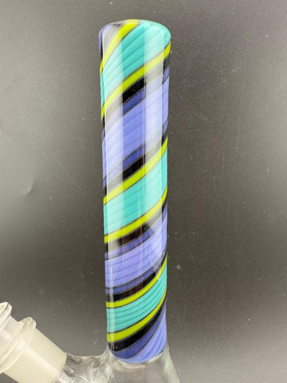 Filla John Glass Line Worked Neck Beakers 10mm 45° with colorful line work detail.