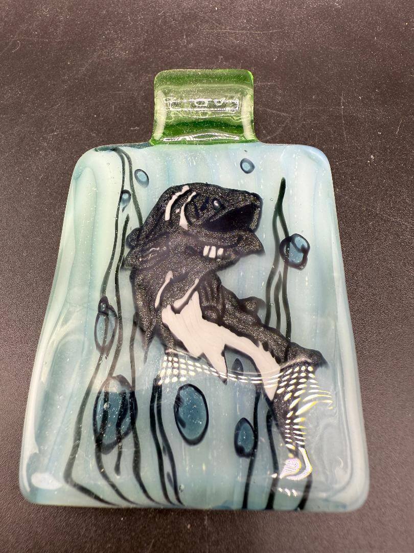 Filla John Glass Pendant - Triple Layer UV Fish showcasing a vibrant design with intricate glasswork and fish details.