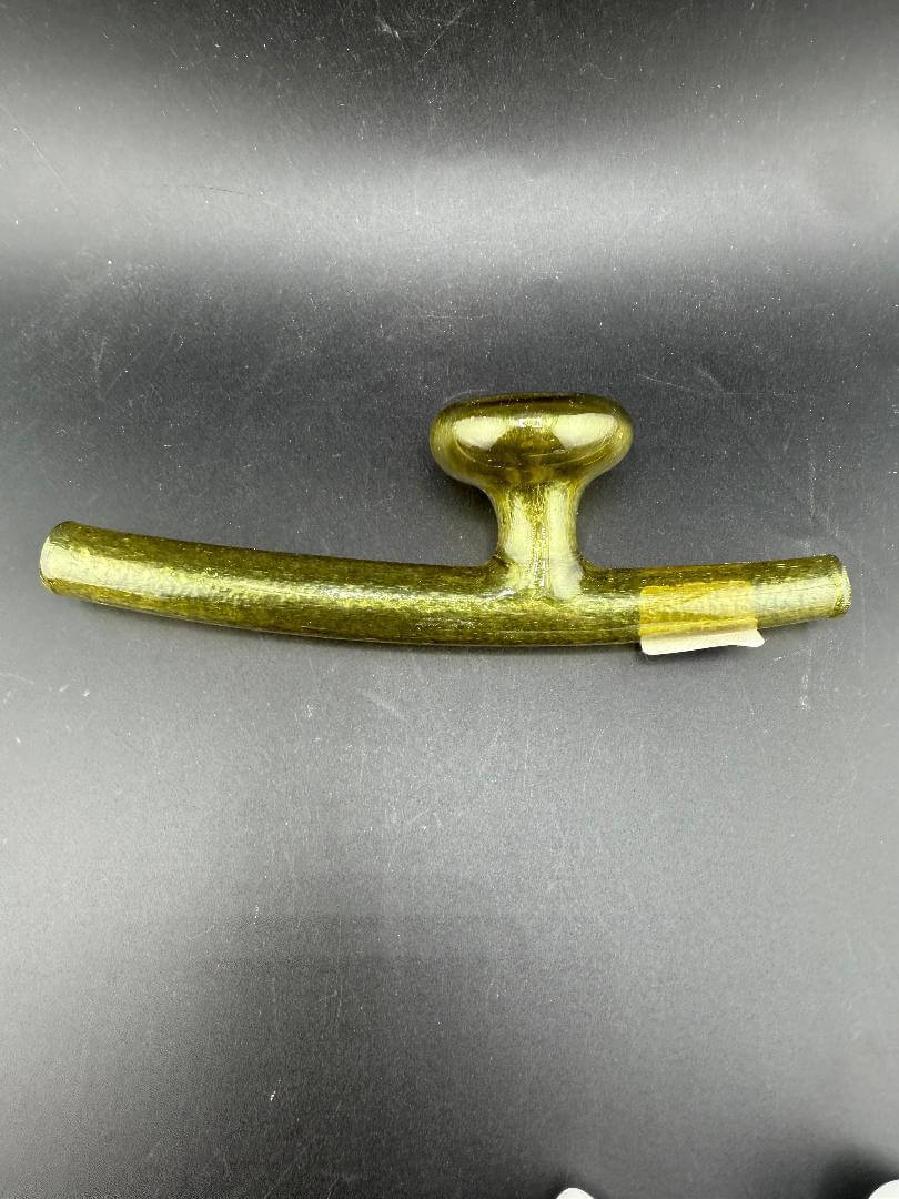 Filla John Glass Pipe - Peace Ceremony Straight Tube in green, hand-crafted with a minimalist design.