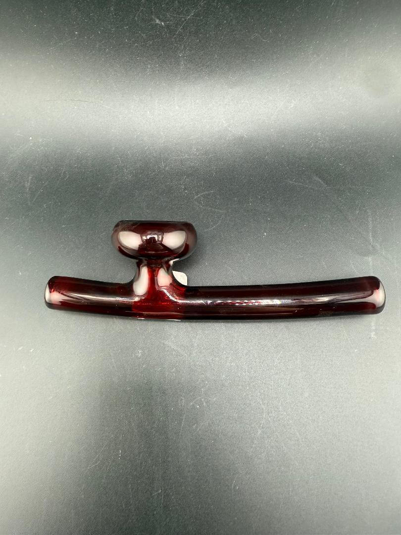 Filla John Glass Pipe - Peace Ceremony Straight Tube in deep red color showcasing handcrafted design and minimalist style.