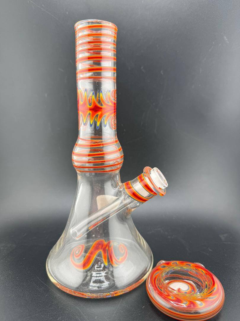 Filla John Glass  Red Orange UV Beaker W Pendant 10mm