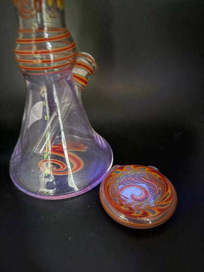 Filla John Glass  Red Orange UV Beaker W Pendant 10mm
