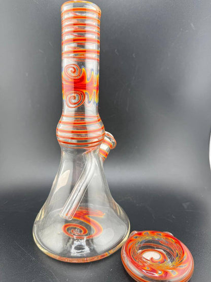Filla John Glass  Red Orange UV Beaker W Pendant 10mm
