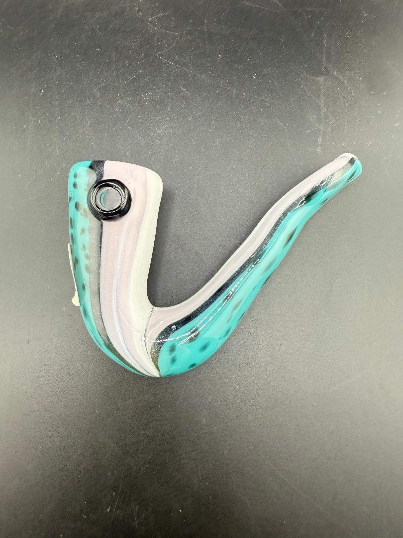 Filla John Glass Sherlock Pipe - Perch / Trout Fish featuring detailed fish shaping and ergonomic design.