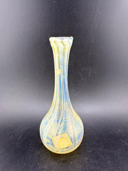 Filla John Glass Small Vase - Fumed Yellow, handcrafted glass vase with a rich yellow finish.