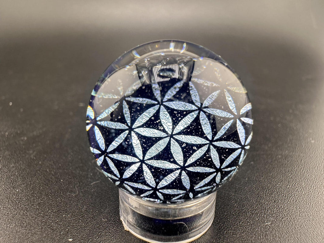 Filla John Slurper Marble - Dichroic Seed Of Life design in high-quality borosilicate glass, 0.5 inch marble