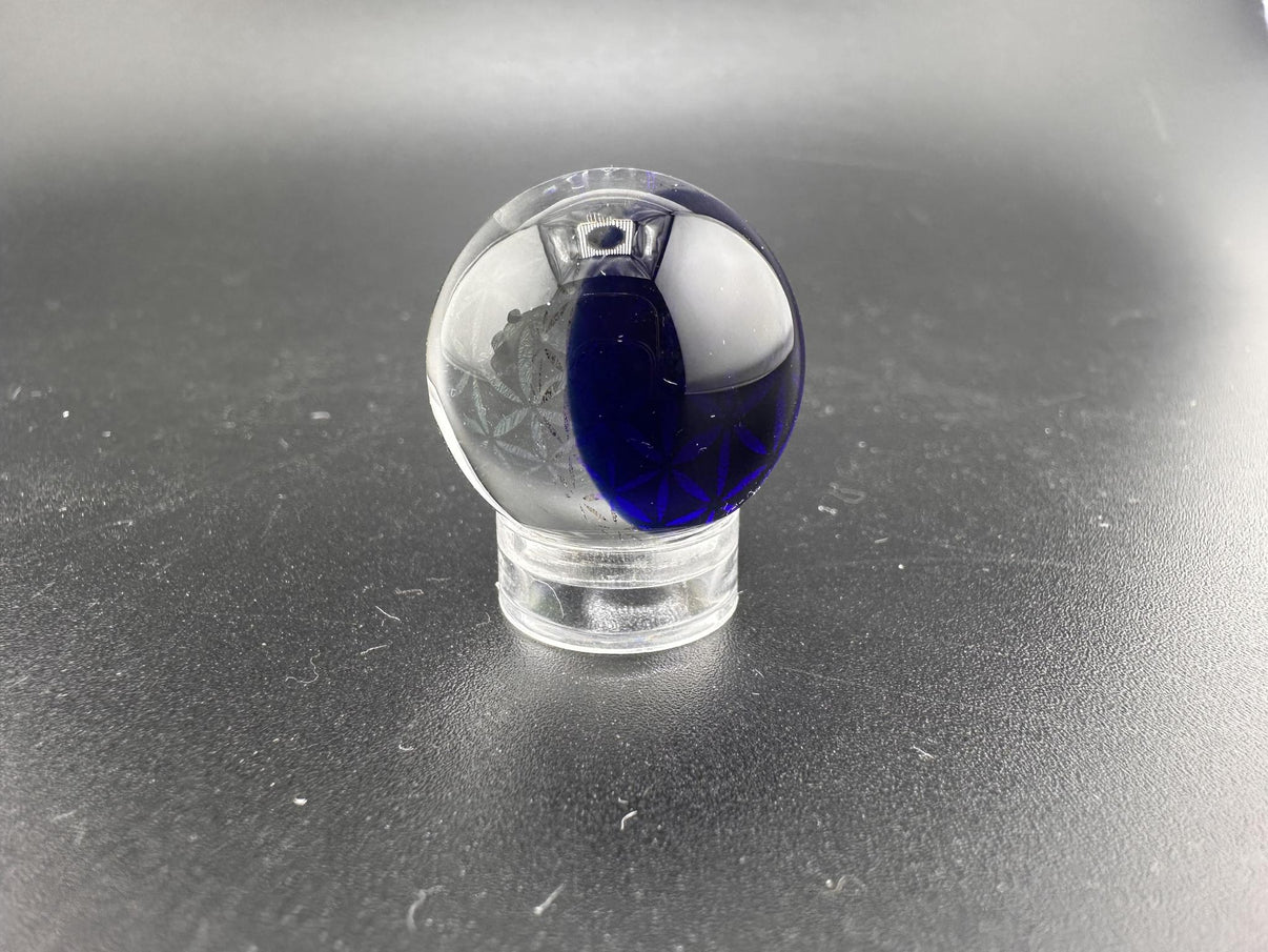 Filla John Slurper Marble - Dichroic Seed Of Life with blue design in high-quality borosilicate glass.