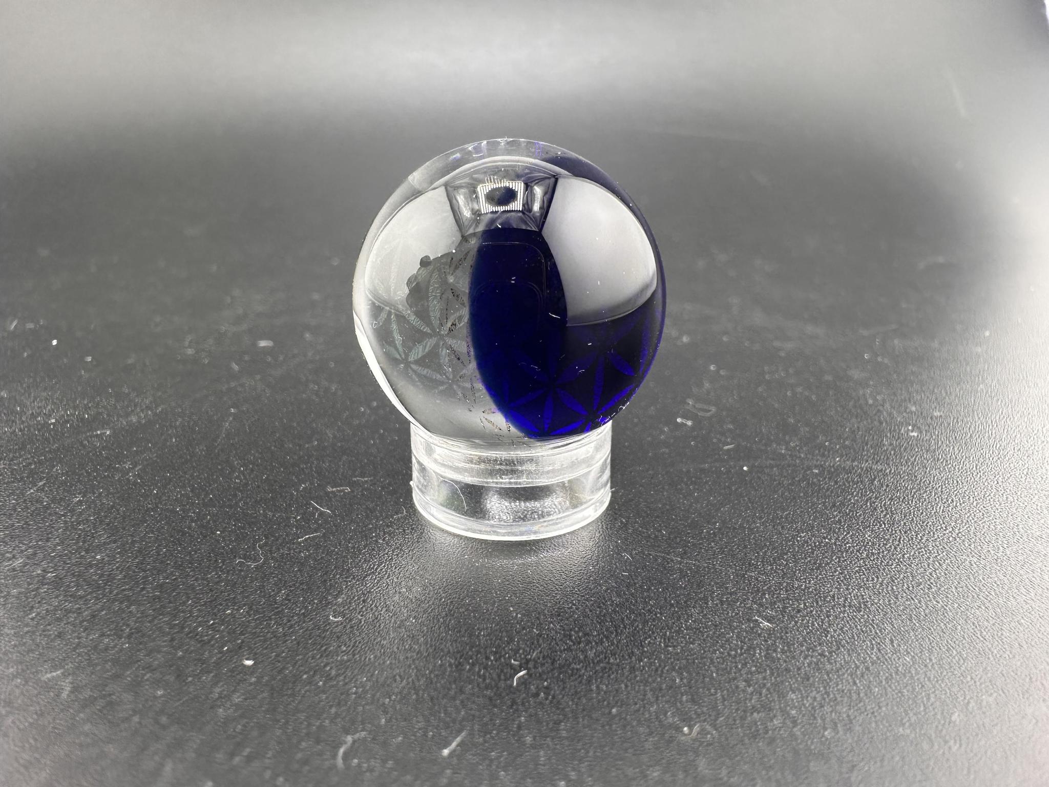Filla John Slurper Marble - Dichroic Seed Of Life with blue design in high-quality borosilicate glass.