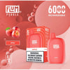 Flum Pebble 6000 Puffs rechargeable disposable vape in apple flavor with warning label.