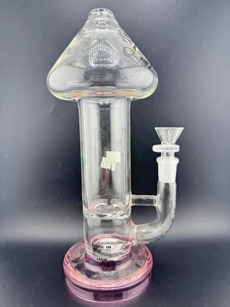 Fly Glass Flower Straight Tube - Mushroom 14mm 90° with mushroom design and 14mm joint for unique style and function.
