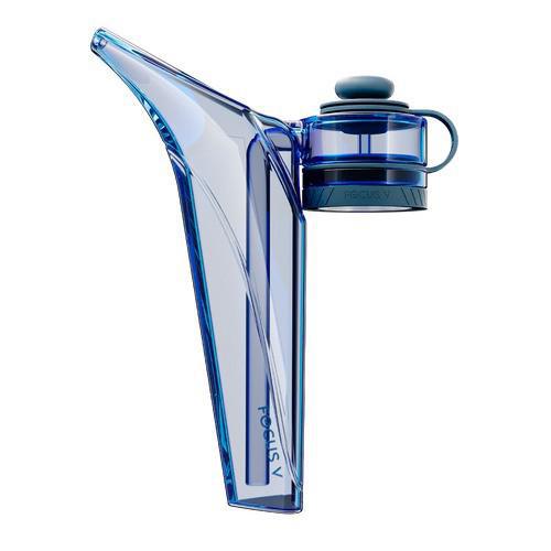 Focus V Aeris - Bubbler in a sleek blue design, showcasing its innovative shape and functionality.