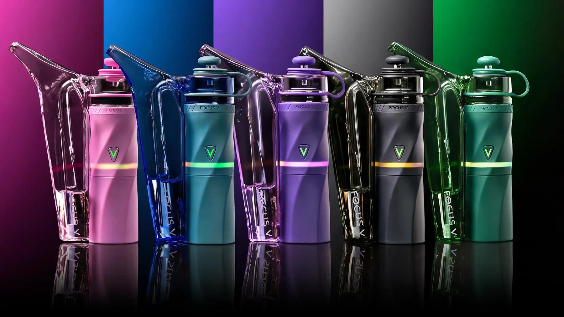 Focus V Aeris - Bubbler collection showcasing vibrant colors and sleek design.
