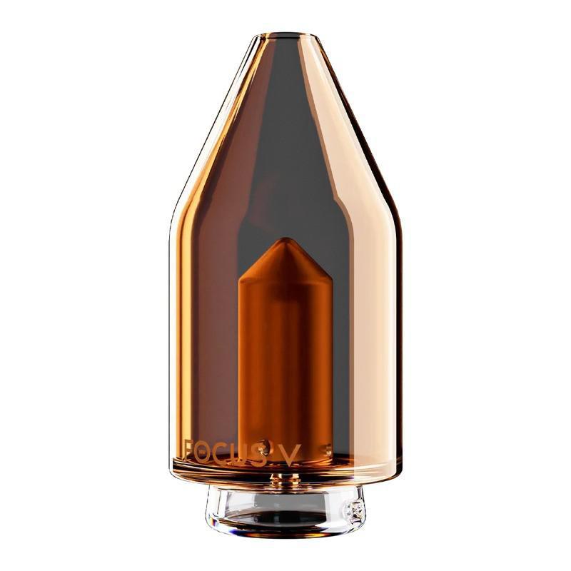 CARTA Focus V Glass Top in amber color, designed for enhanced vaping experience and innovative functionality.