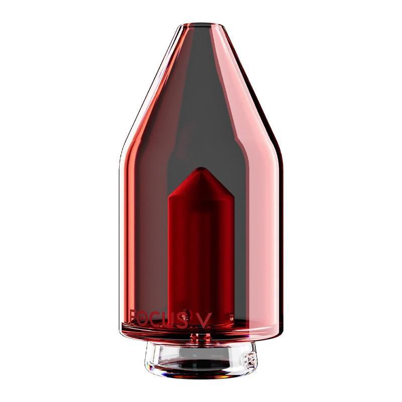 CARTA Focus V Glass Top in transparent red color showcasing innovative design and functionality for vaping.