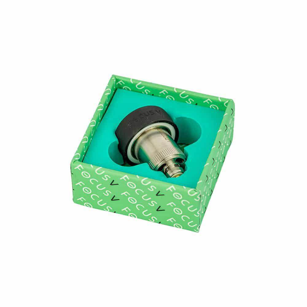 Focus V Everlast Atomizer in packaging, designed for CARTA Classic with titanium bucket for heat retention.