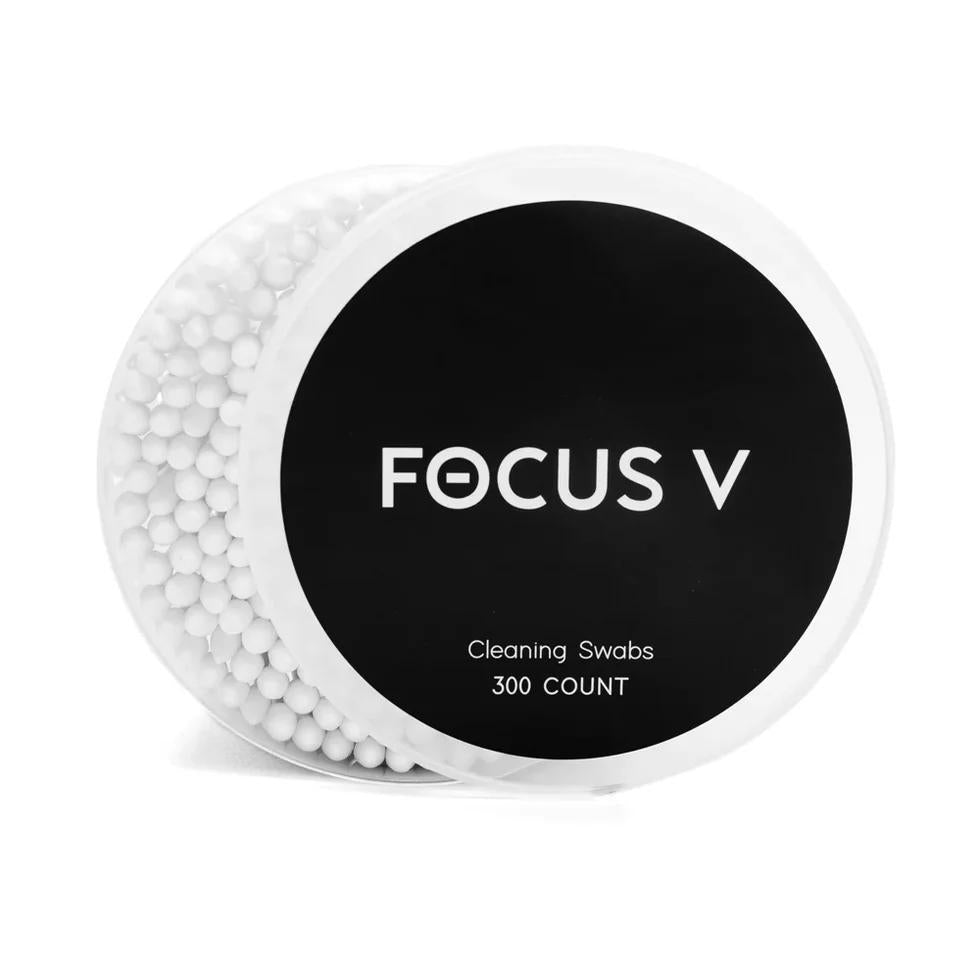 Focus V Dab Swabs cleaning swabs in a container, 300 count for maintaining e-rig performance.