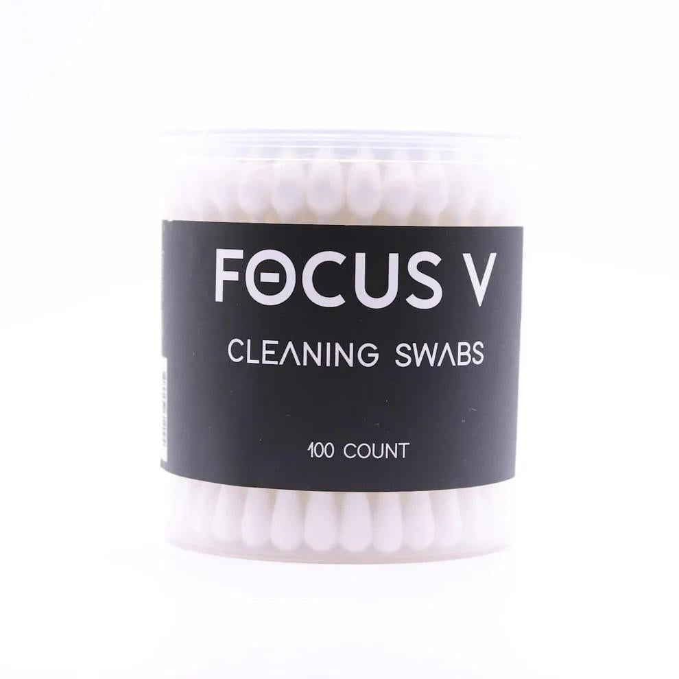 Focus V Dab Swabs container with 100 count for cleaning CARTA e-rigs and glass accessories.