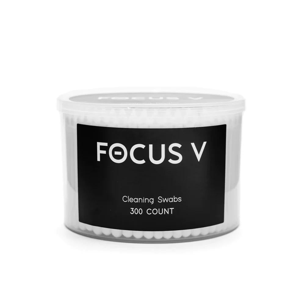 Focus V Dab Swabs container with 300 cleaning swabs for maintaining CARTA e-rig performance.