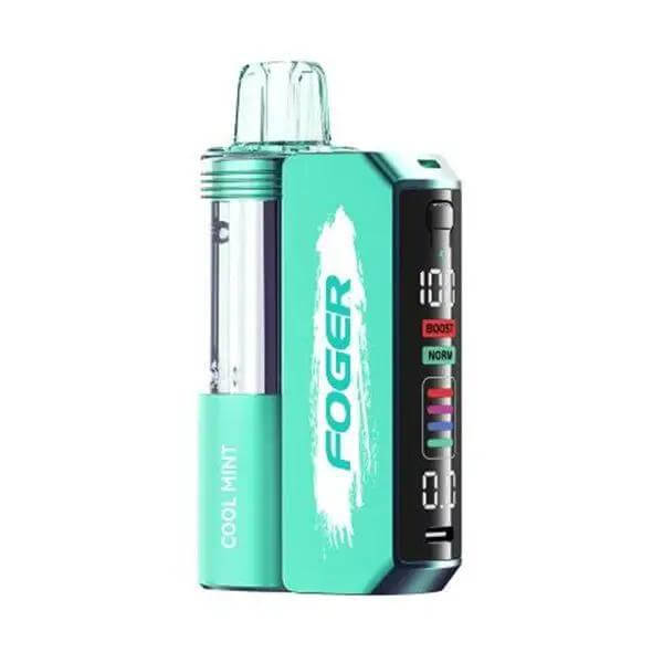 Fogger Switch Pro 30k disposable vape kit in mint color, featuring visible tank and adjustable output modes.
