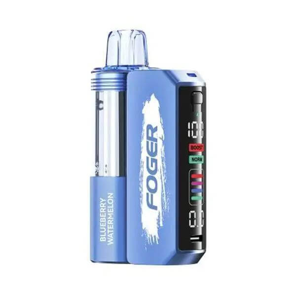 Fogger Switch Pro 30k disposable vape kit in Blueberry Watermelon flavor, featuring visible tank and dual mesh coils.