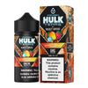 Frozen Hulk Tears vape juice 100ml bottle with mango-strawberry flavor and warning label.