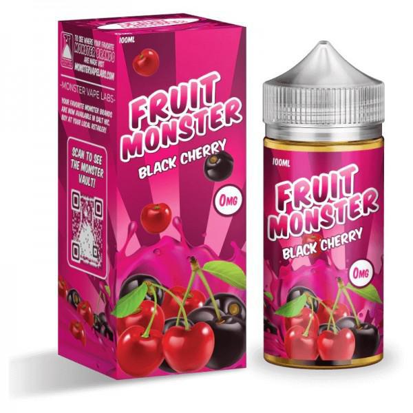 Fruit Monster 100ml Black Cherry E-Liquid bottle and packaging, featuring bold graphics and juicy flavor notes.