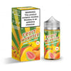 Fruit Monster 100ml E-Liquid with Mango Peach Guava flavor in vibrant packaging, featuring a warning label.