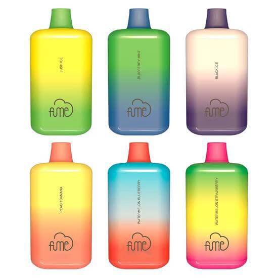 Variety of Fume disposable vapes showcasing colorful designs and flavors for vaping enthusiasts.