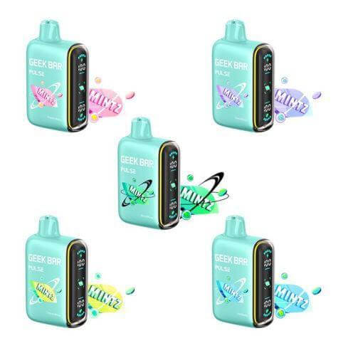 Geek Bar Pulse 15K disposable vape in Mintz Edition, featuring bold, tangy flavors and sleek design.