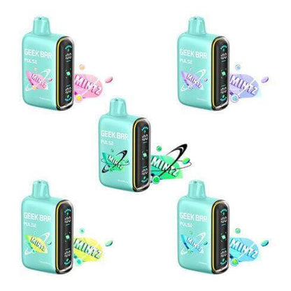Geek Bar Pulse 15K disposable vape in Mintz Edition, featuring bold, tangy flavors and sleek design.