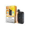 Geek Bar Pulse X Slush Edition disposable vape in Orange Slush flavor with packaging, warning label included.