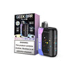 Geek Bar Pulse X Strawberry Kiwi Ice disposable vape with packaging, featuring colorful design and warning label.