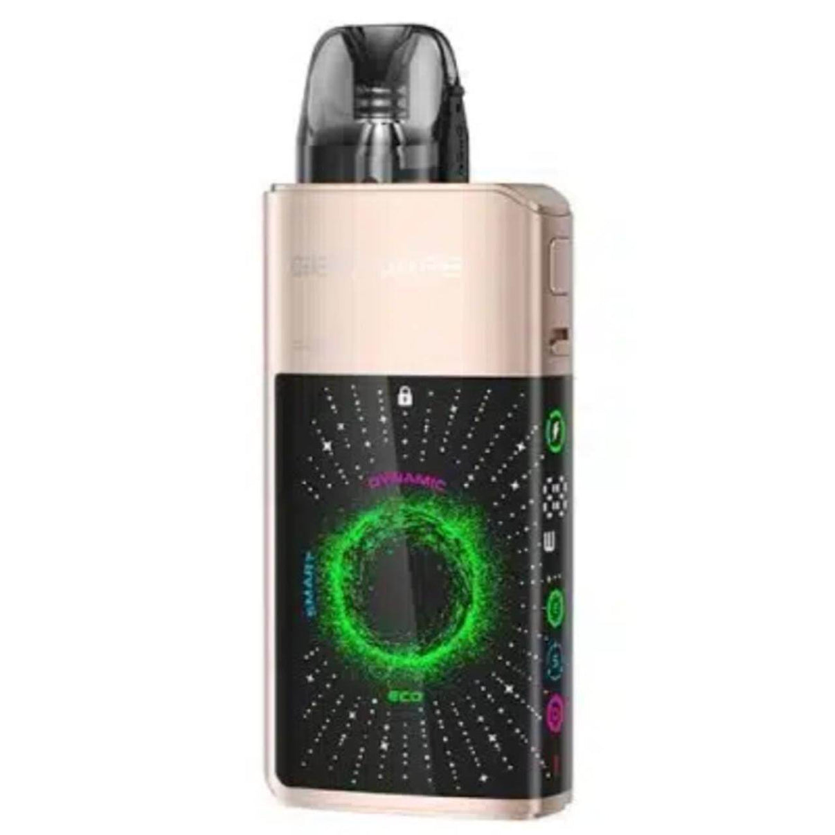 GeekVape Digi Q Vista Kit - Champagne Gold, a sleek pod system with vibrant display and portability features.