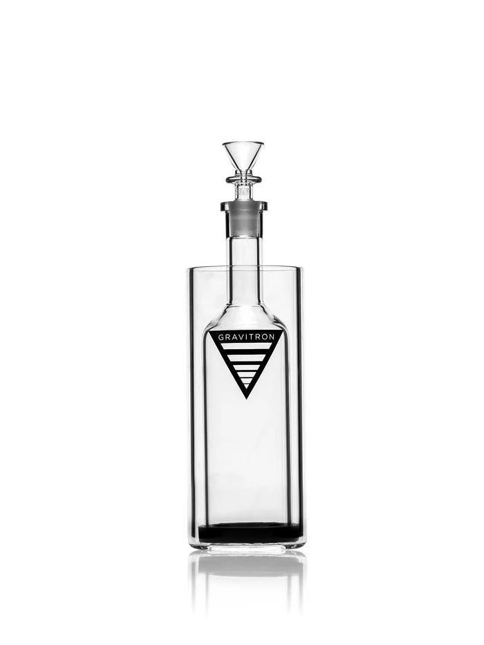 Grav Labs Gravitron glass gravity bong, sleek design for personal or group sessions, available in medium and large sizes.
