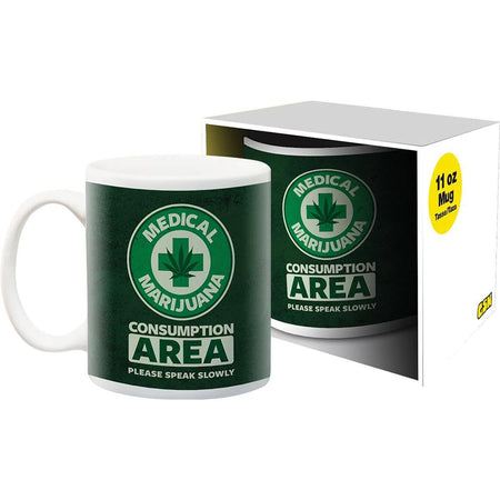 GSN 11oz Mug - Medical Marijuana with green consumption area design and box packaging