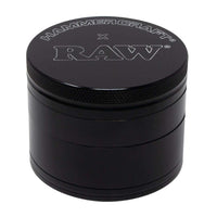 Hammercraft x RAW 2.5" Grinder - Durable aluminum 4-piece grinder in sleek black design.