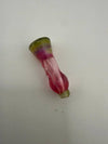 Handcrafted multi-colored glass dab cap with pink and green accents, designed for Puffco Peak Pro use.
