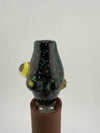 Paulson Pieces Crushed Opal Puffco Pivot Top with colorful crushed opal inlays on a dark background.