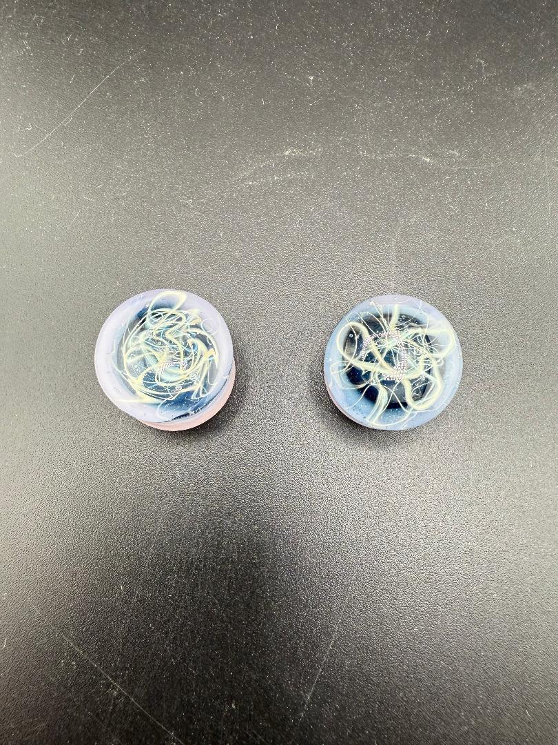 Mop Head Glass Gauges 18/16 in vibrant colors with intricate detailing, handcrafted in Spokane, WA.
