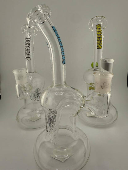 Highgrade Glass Banger Hanger 14mm 90°, handcrafted glass rig in various designs, perfect for dabbing.