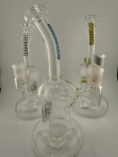 Highgrade Glass Banger Hanger 14mm 90°, handcrafted glass rig in various designs, perfect for dabbing.