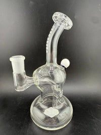 Highgrade Glass Banger Hanger 14mm 90° displayed in clear glass on a dark background.